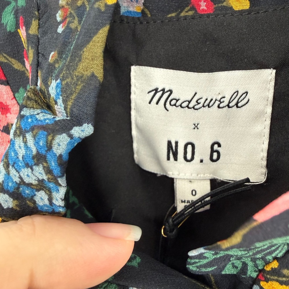 MADEWELL X NO. 6 SILK BEACON DRESS NWT SIZE 0 GARDEN BOUQUET FLORAL SUMMER - Picture 5 of 9